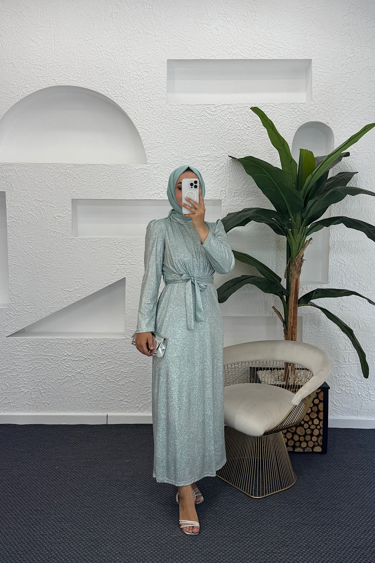 Ely Simli Elbise Mint 4877-MINT