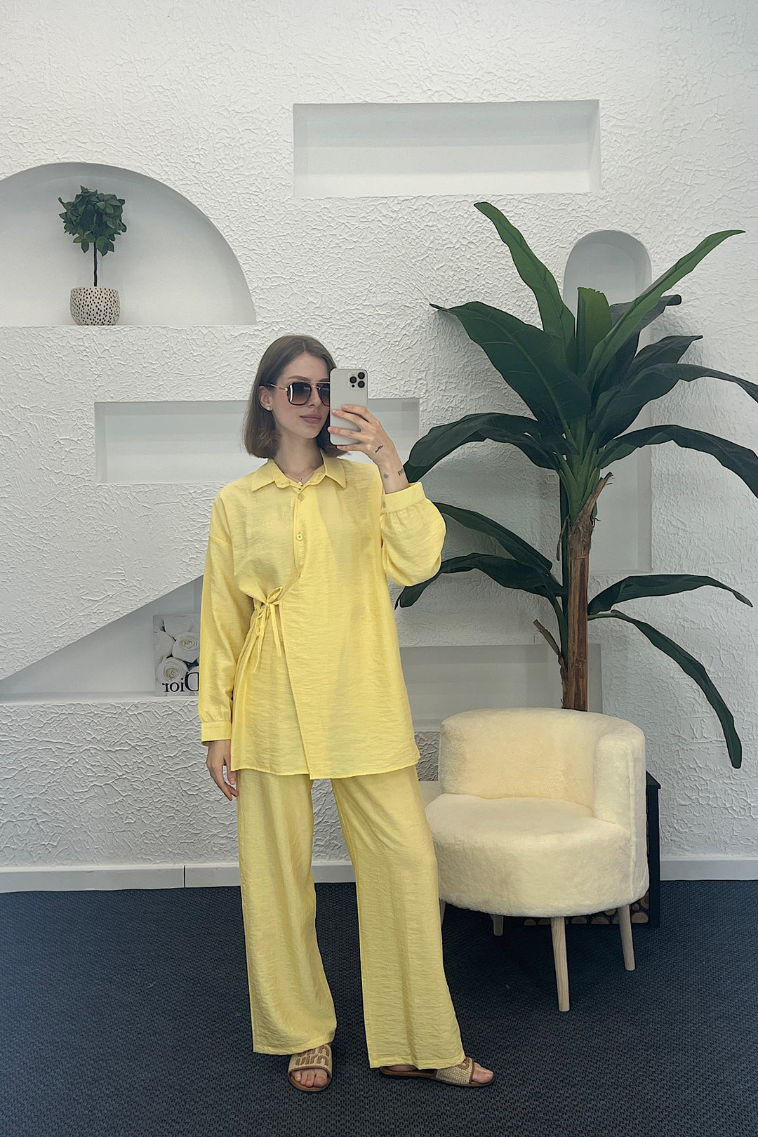 Tuana Yandan Bağlamalı Takım Sarı 3130-SARI