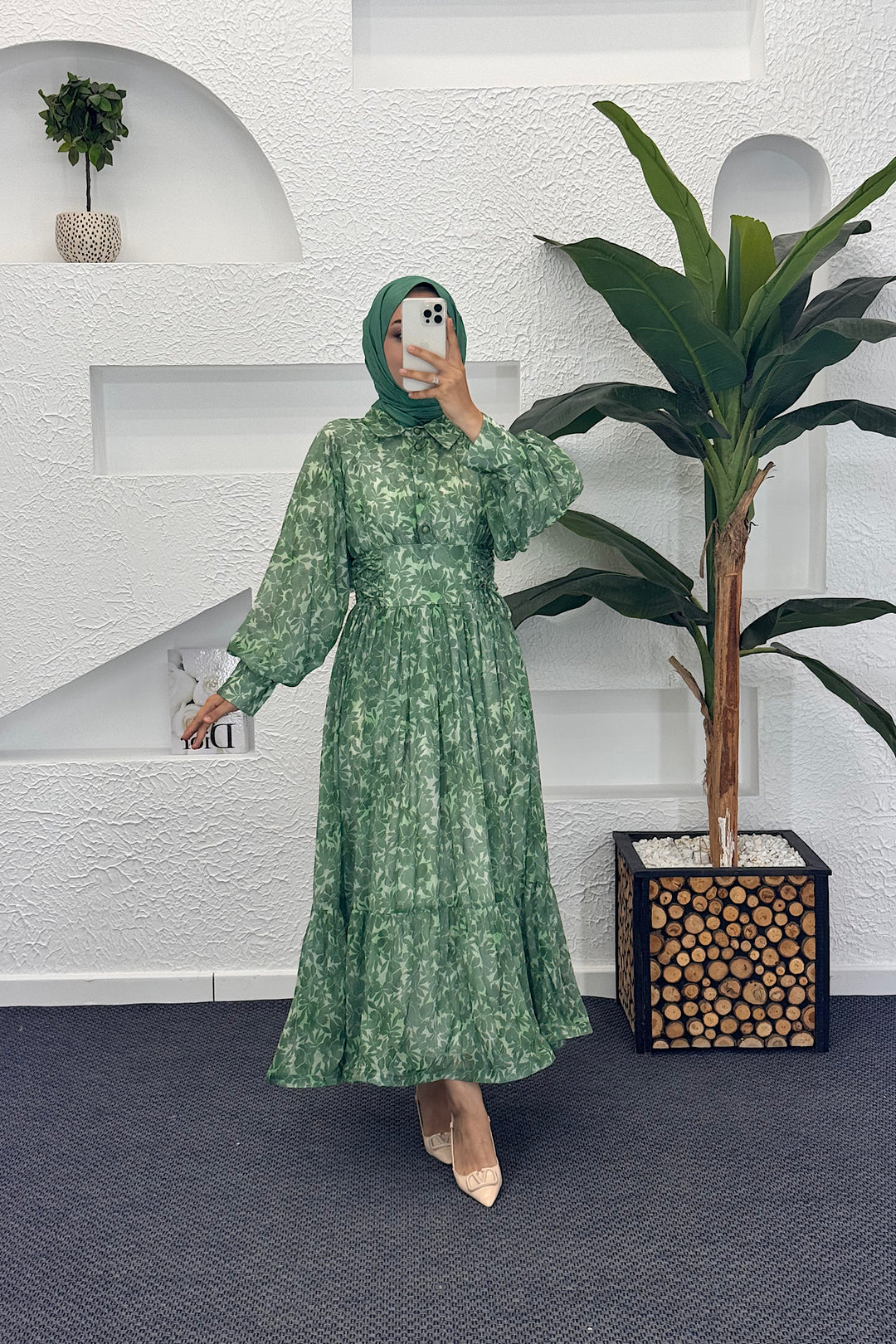 Versa Elbise Yeşil 9021-YESIL