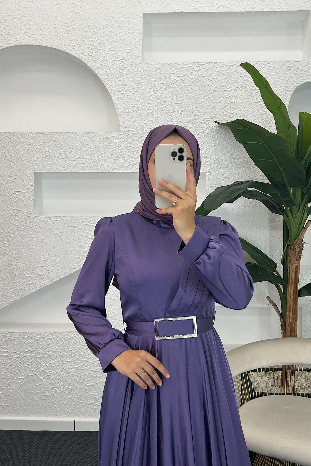 Ayna Kemer Abiye Mor 04665-MOR