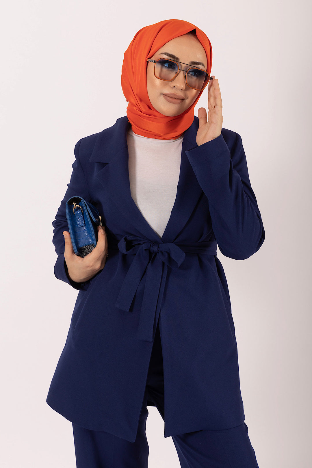 İkili Düz Ceket Takım Lacivert 6151-LACIVERT