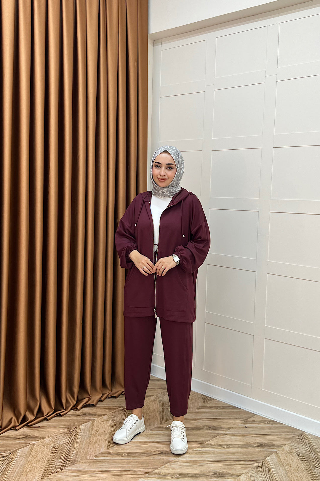 Kanguru Cepli Fermuarlı Takım Bordo 2014-BORDO