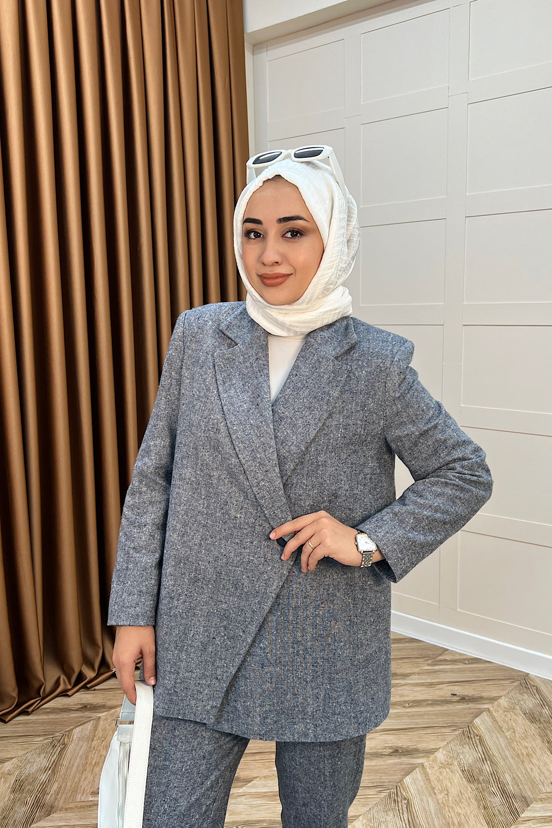 Minel Ceketli Takım Mavi 6203-MAVI