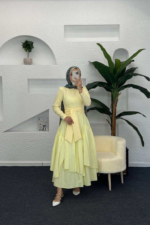 Zeny Elbıse Sarı 6001-SARI