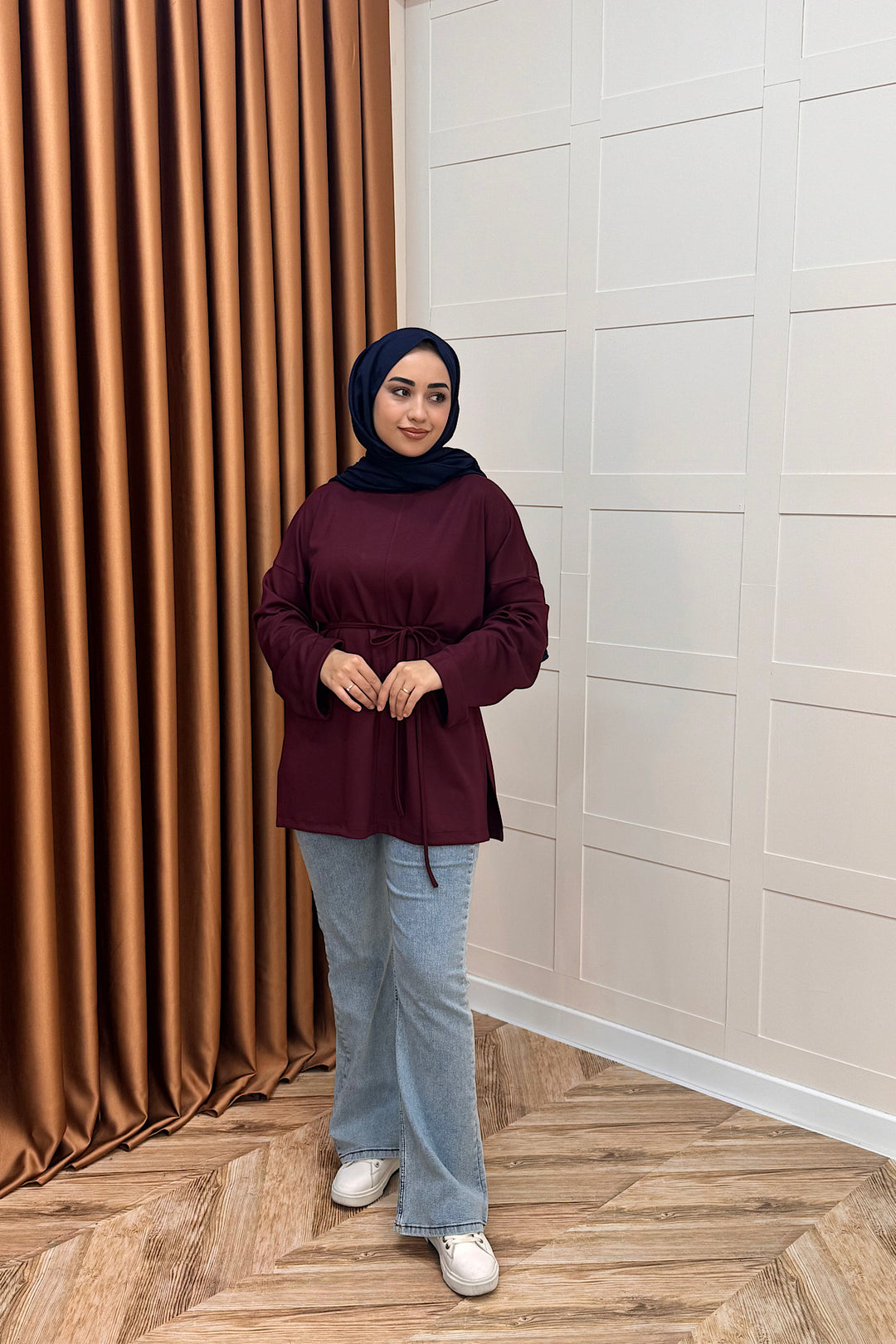 Türev Duble Kol Tunik Bordo 6060-BORDO