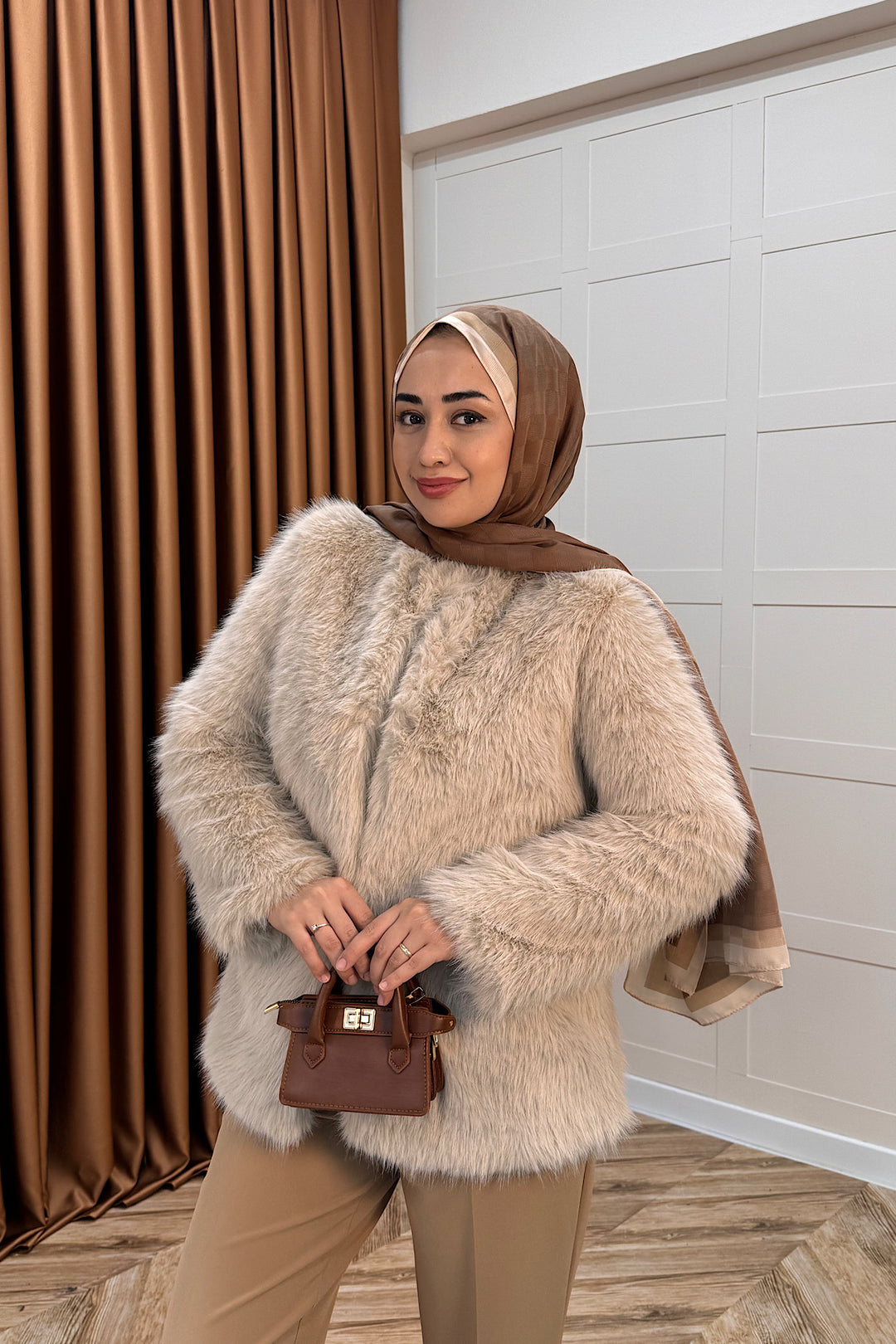 Divine Kürk Kaban Krem 5524-KREM