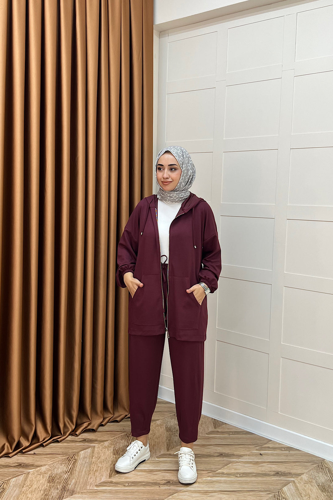 Kanguru Cepli Fermuarlı Takım Bordo 2014-BORDO