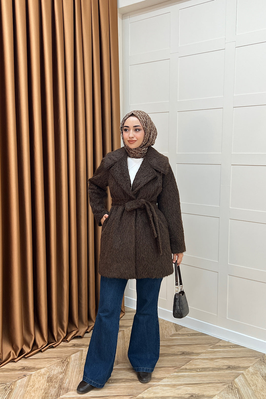 Grok Peluş Kaban Kahverengi 5523-KAHVERENGI