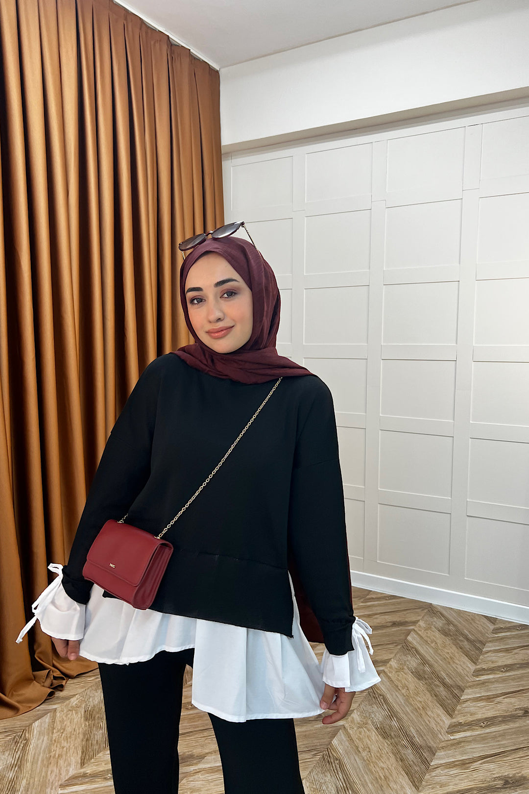 Truva Gömlek Detay Merserize Triko Takım Siyah 25350-SIYAH