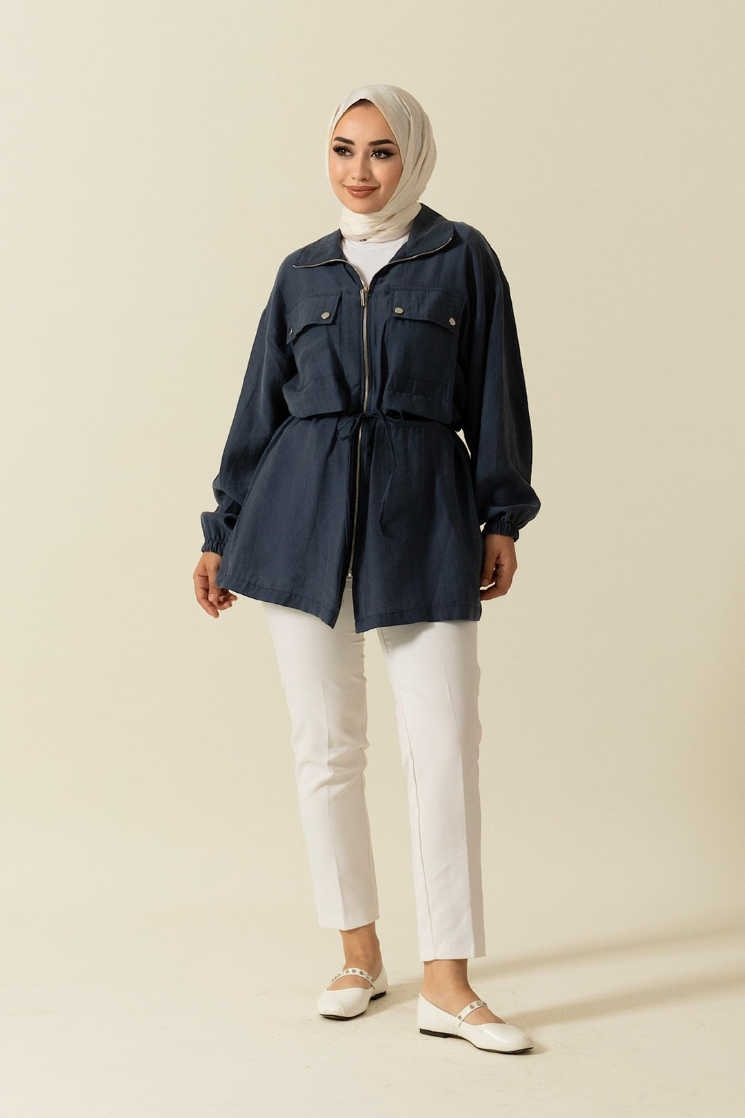 Çift Cepli Tesla Kap Lacivert 1940-LACIVERT