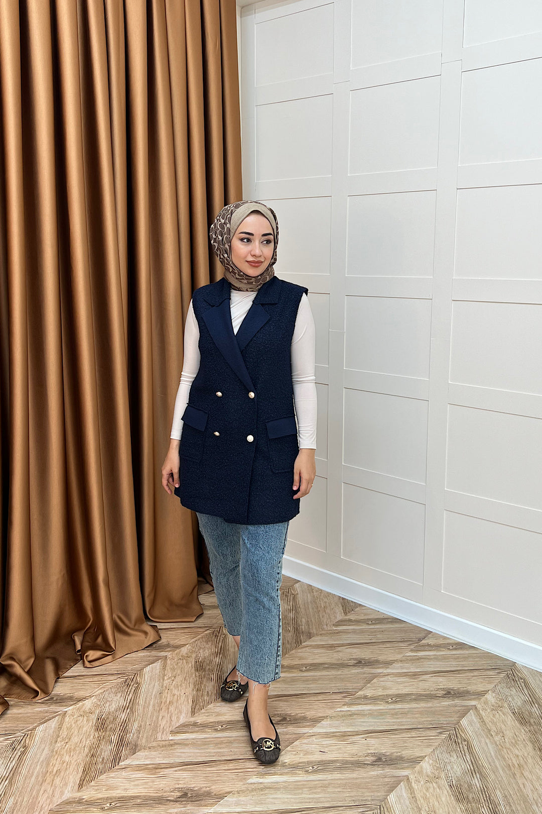 Maya Kısa Yelek Lacivert 7889-LACIVERT