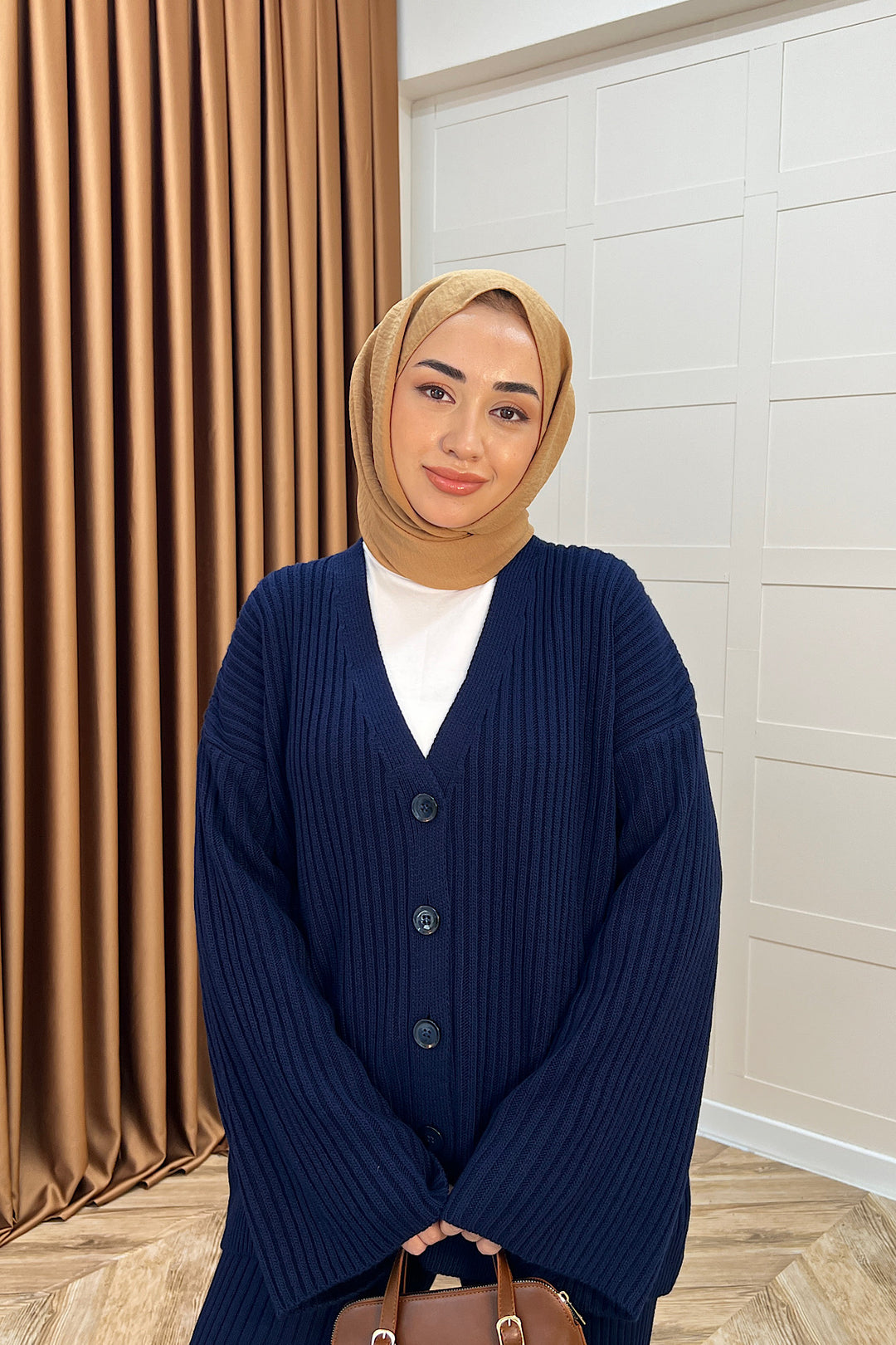 Galata Fitilli Triko Hırka Takım Lacivert 25630-LACIVERT