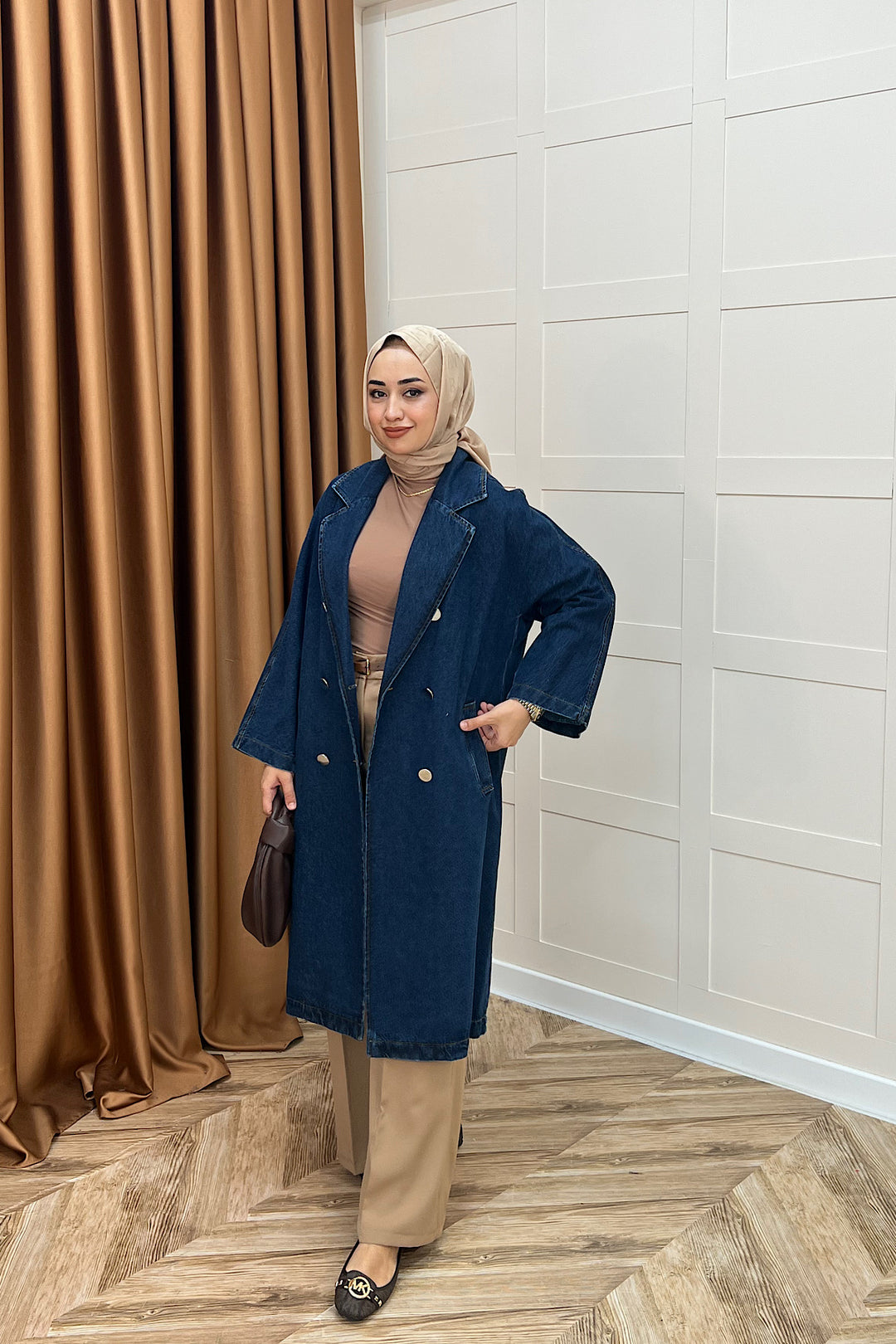 Uzun Denim Ceket Lacivert 5505-LACIVERT