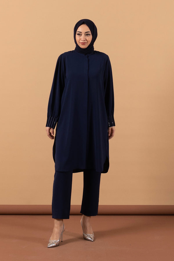 Bilek Taş Detay İkili Takım Lacivert 1866-LACIVERT