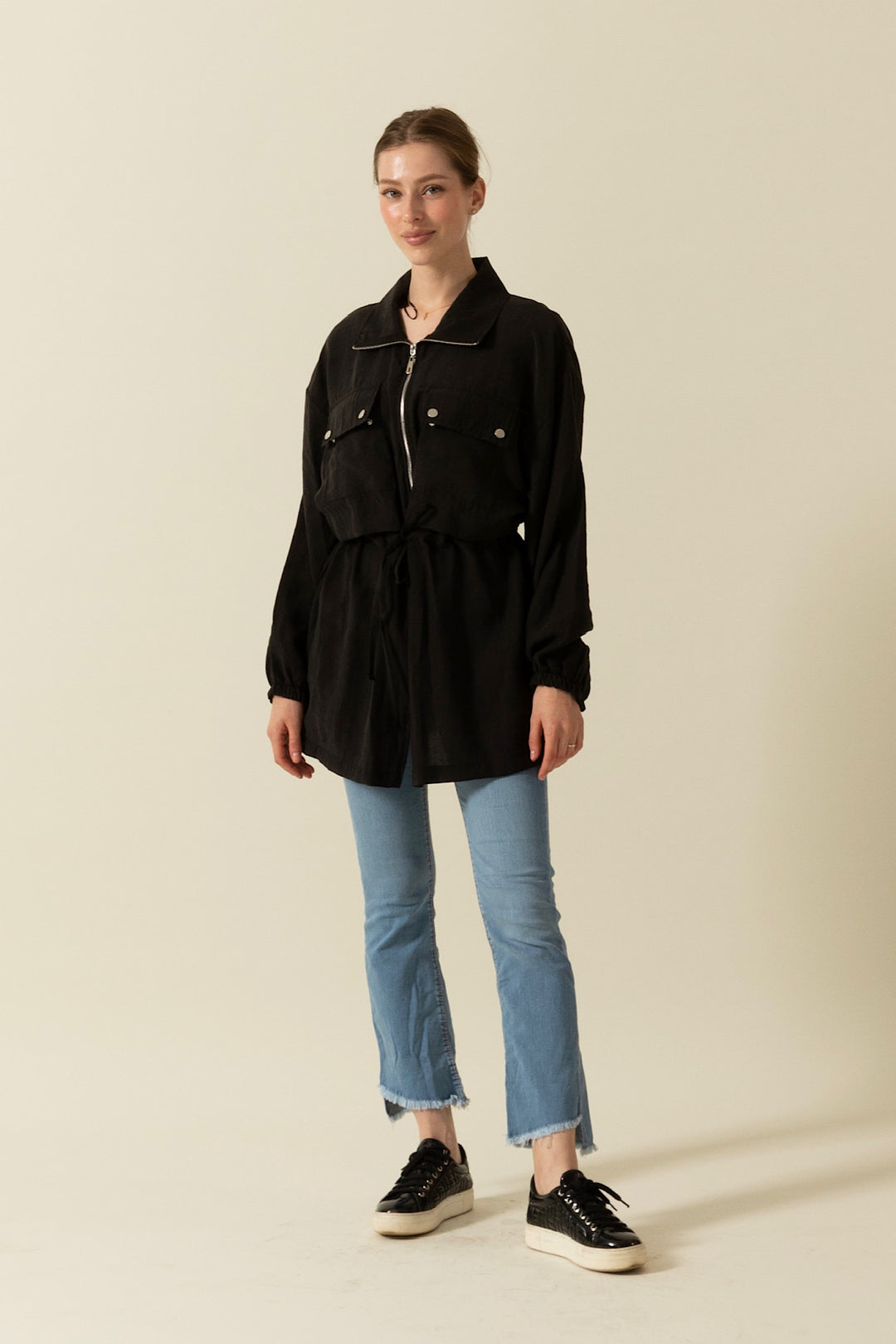 Çift Cepli Tesla Kap Siyah 1940-SIYAH