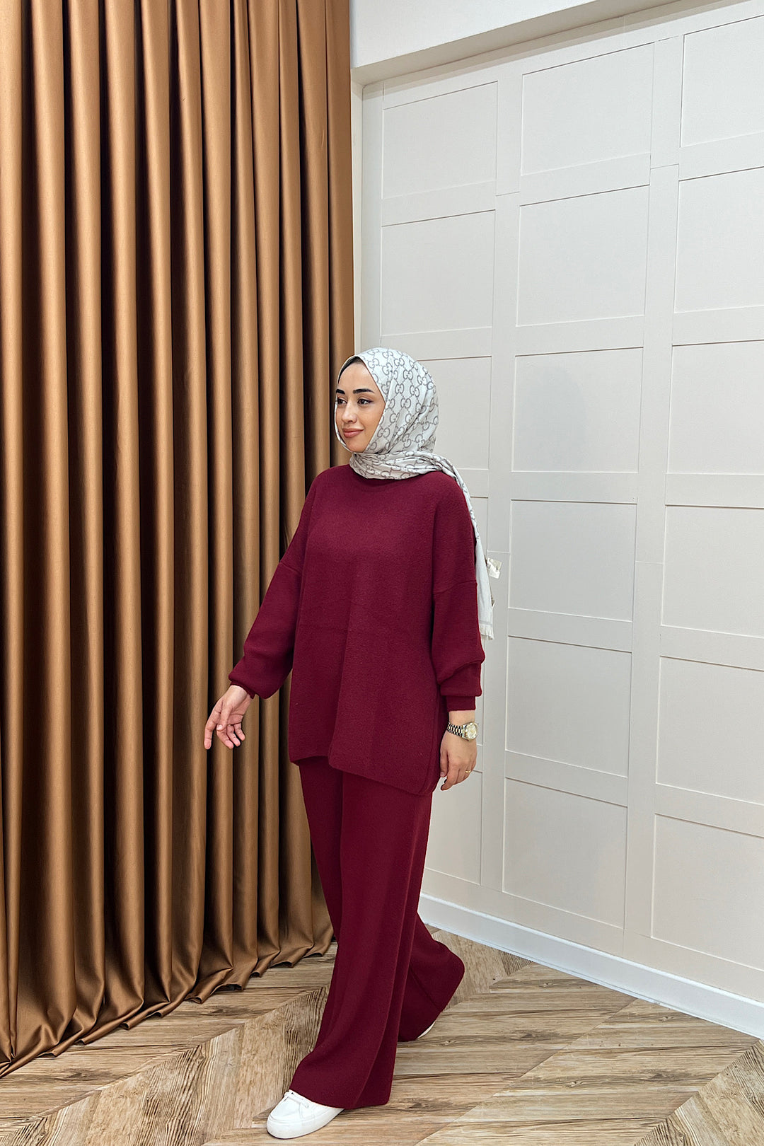 Dilşah Angora İkili Triko Takım Bordo 25650-BORDO