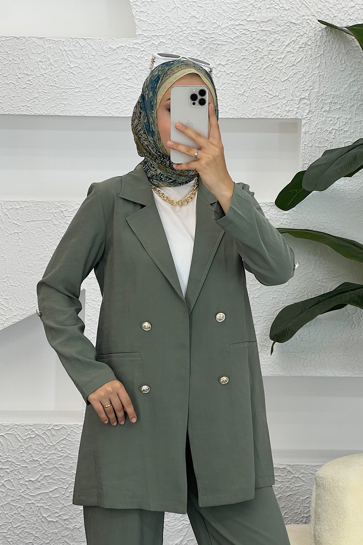 Sandra Ceketli Takım Yeşil 5003-YESIL