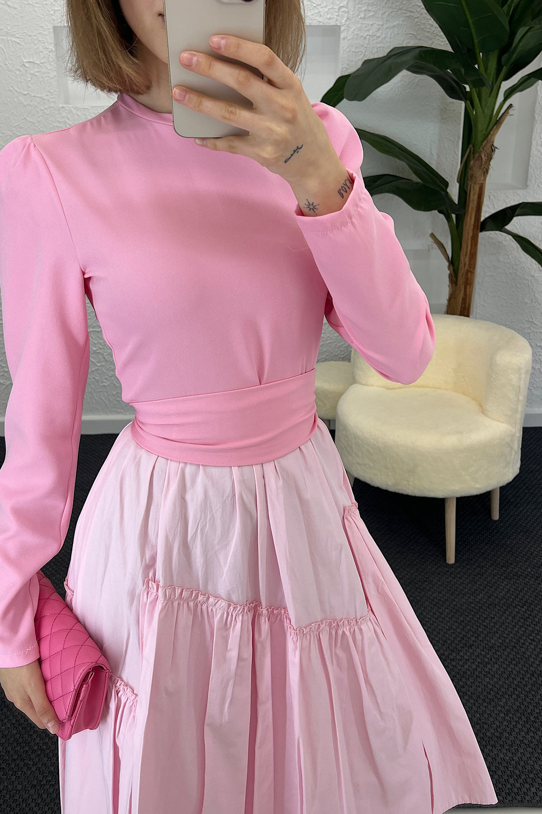 Zeny Elbıse Pembe 6001-PEMBE