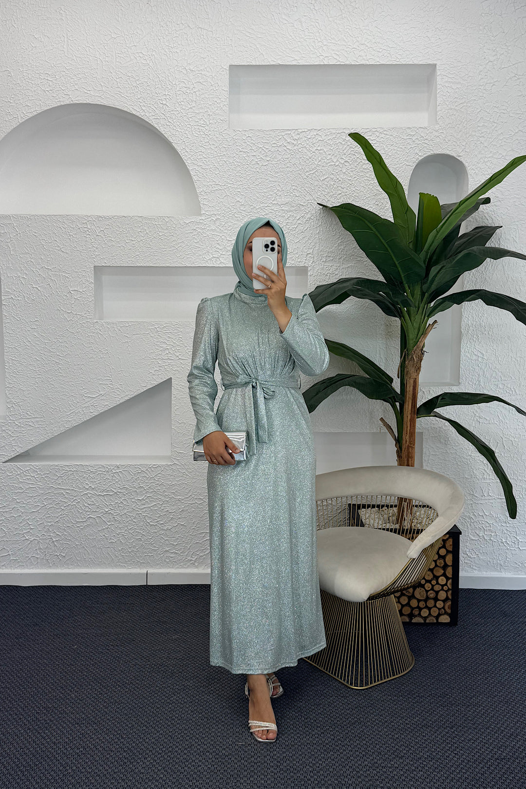 Ely Simli Elbise Mint 4877-MINT
