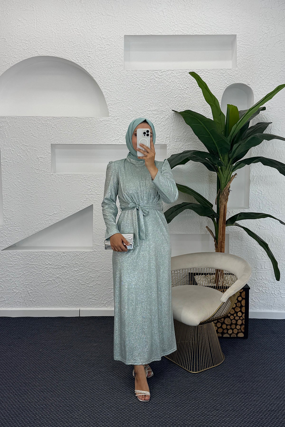 Ely Simli Elbise Mint 4877-MINT