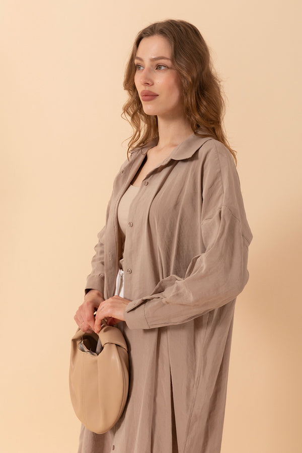 Cupra Uzun Tunik Taş 2760-TAS