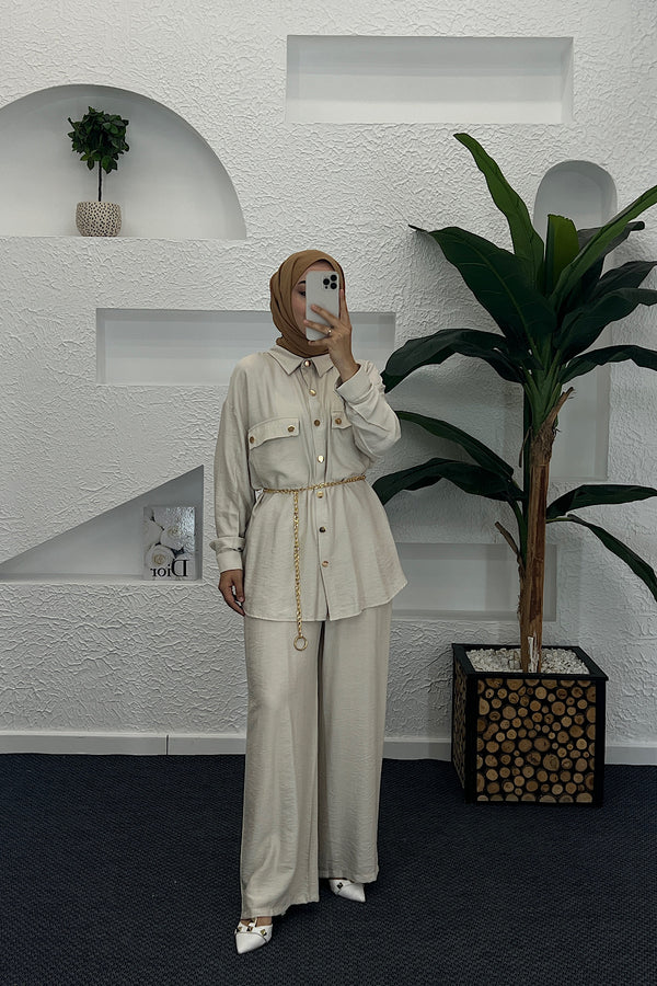 Zincir Kuşaklı İkili Takım Taş 02112-TAS