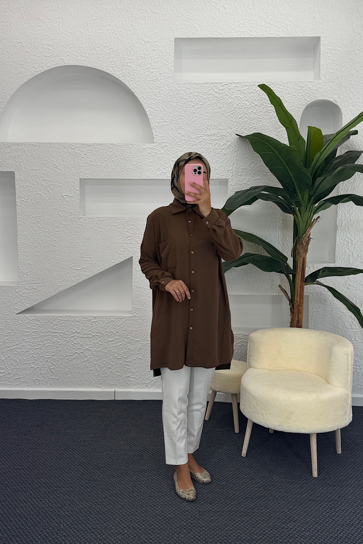 Cep Detay Linda Tunik Kahverengi 2457-KAHVERENGI