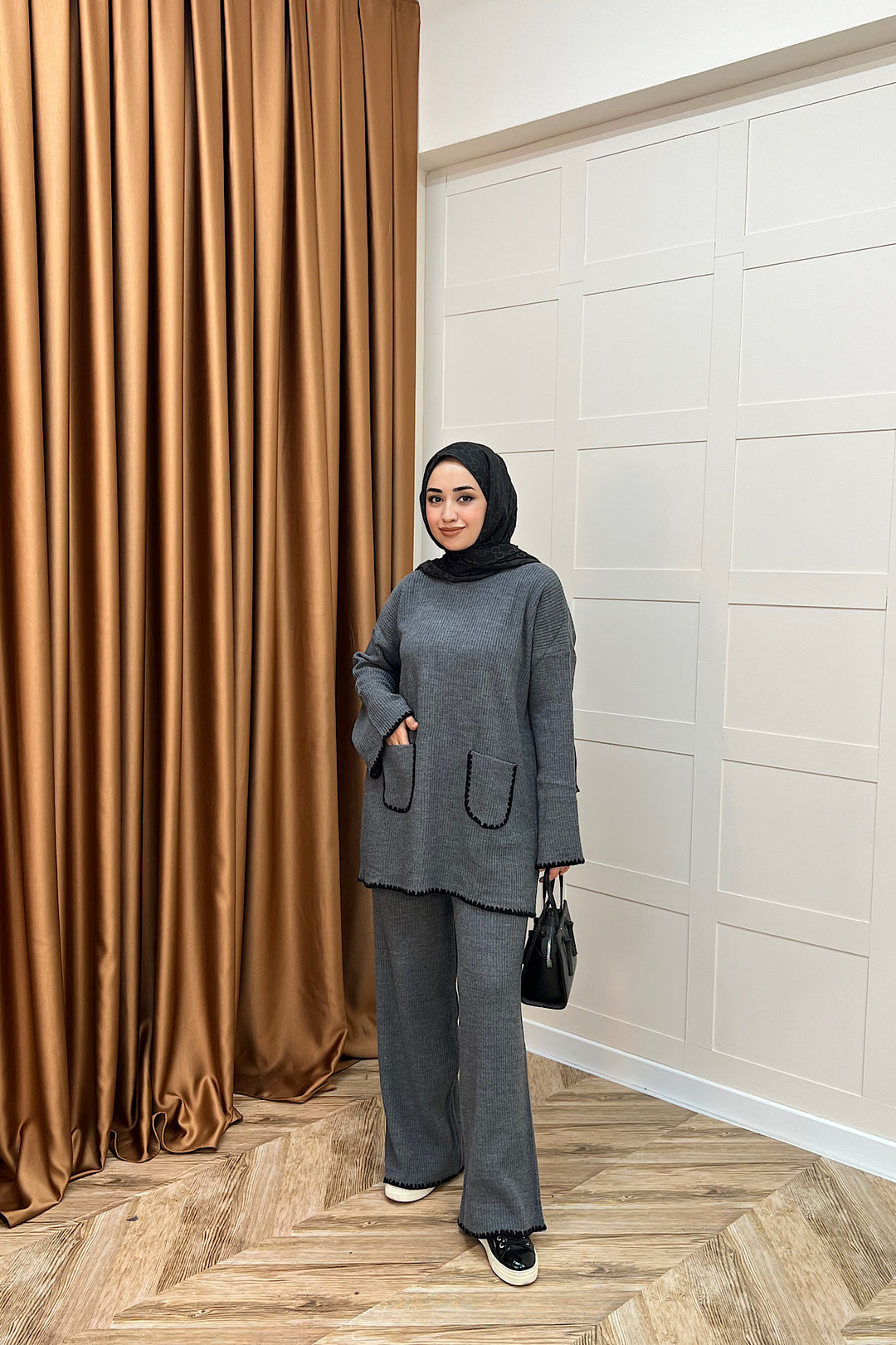 Cep Örgülü Triko Takım Antrasit 24200-ANTRASİT