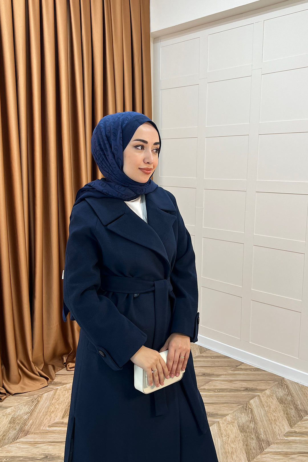 Martina Yırtmaçlı Kaban Lacivert 5508-LACIVERT