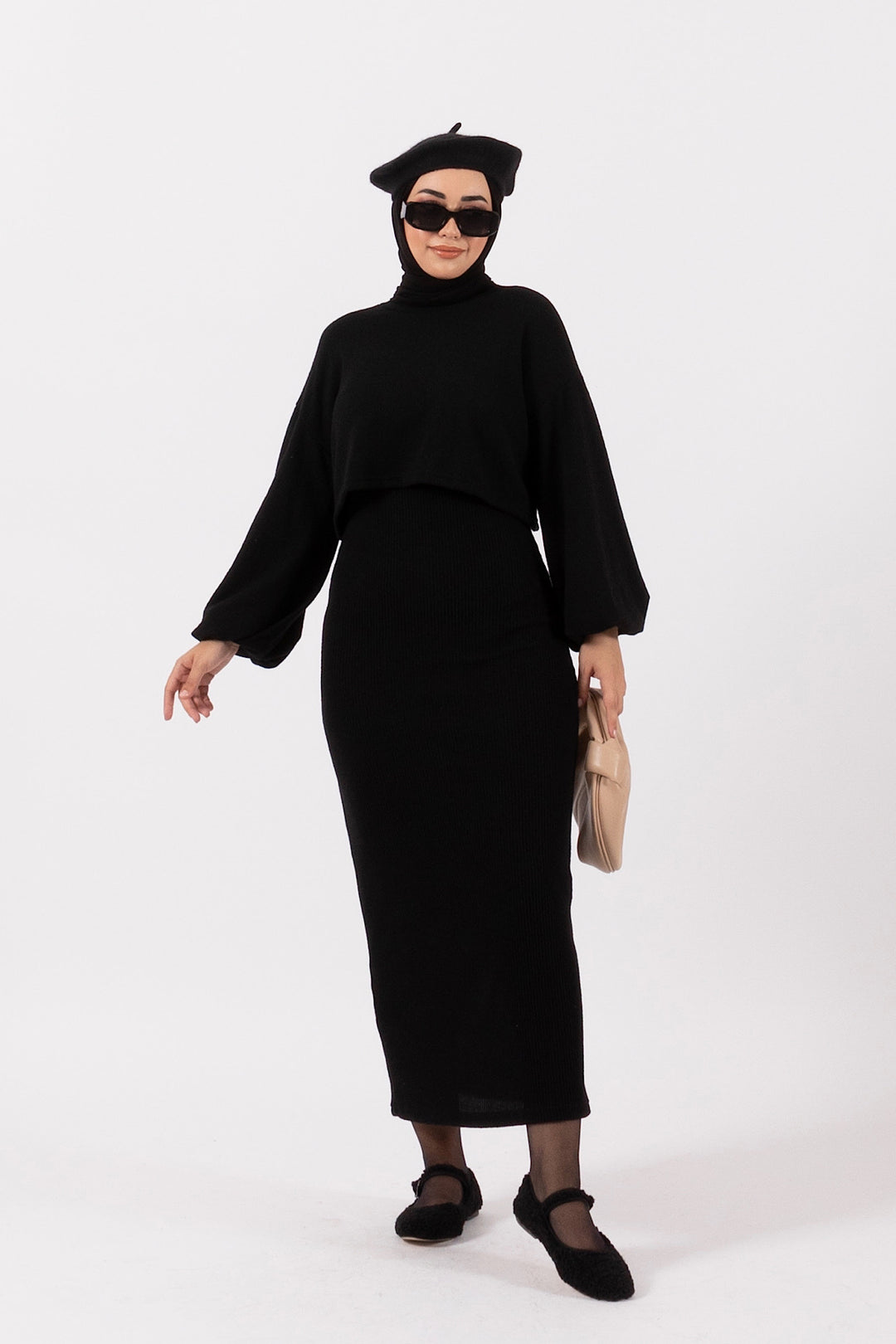 Lamis İkili Elbise Siyah 24K4982-SIYAH