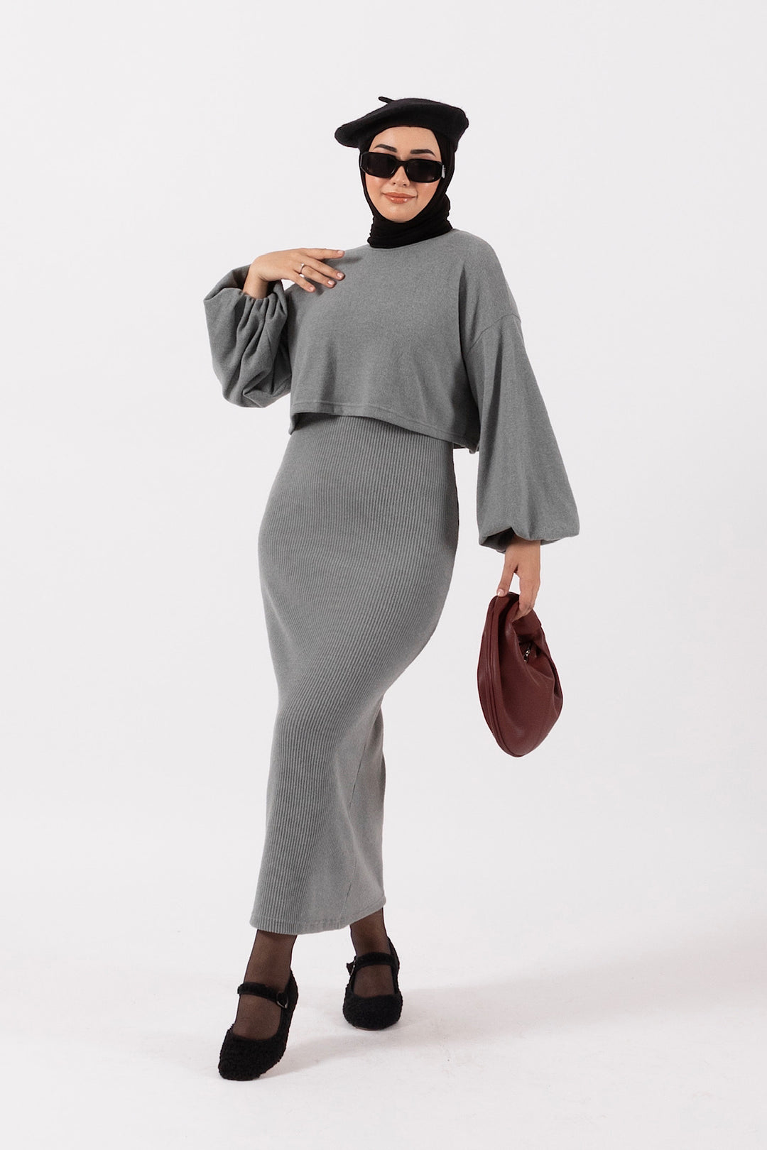 Lamis İkili Elbise Antrasit 24K4982-ANTRASIT