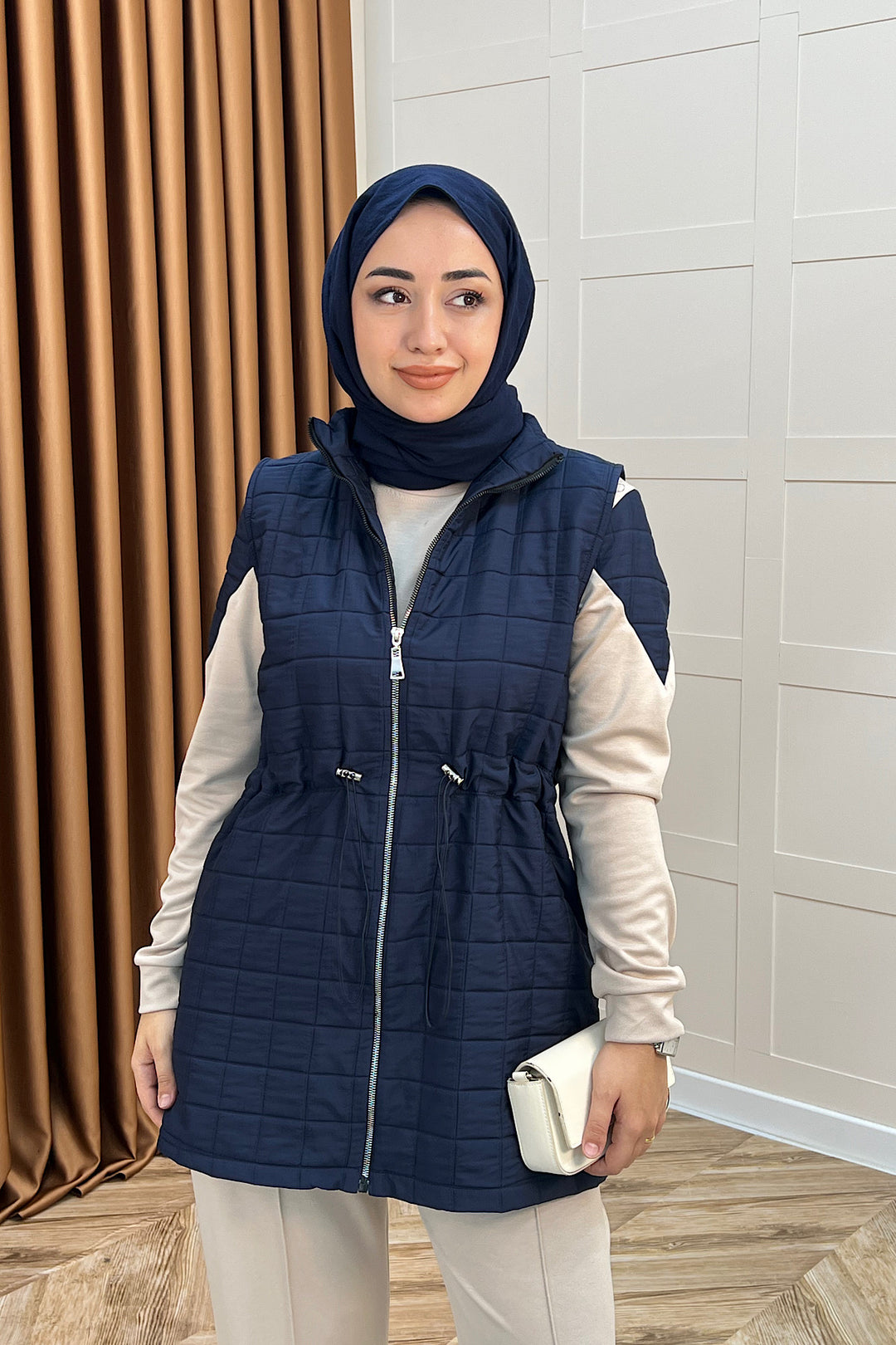 Armoni Kapitone Yelekli Üçlü Takım Lacivert 6015-LACIVERT