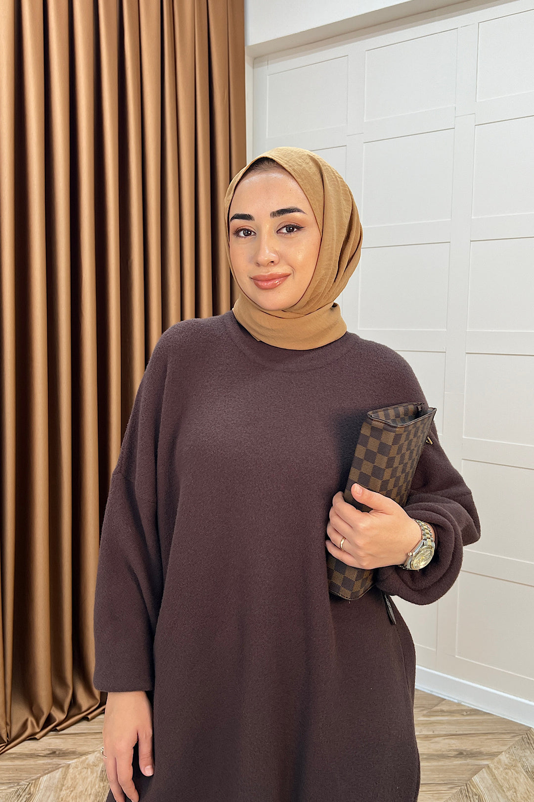 Dilşah Angora İkili Triko Takım Kahverengi 25650-KAHVERENGI