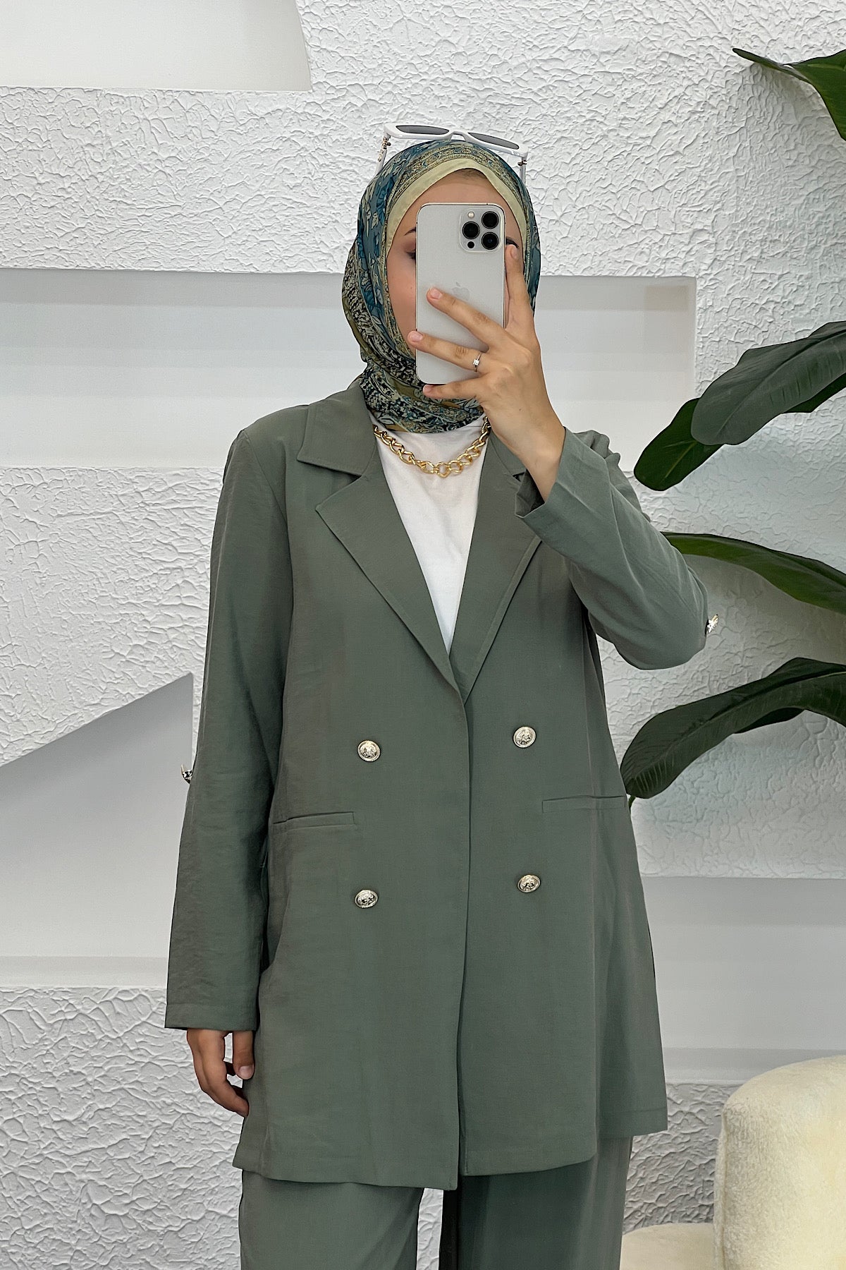 Sandra Ceketli Takım Yeşil 5003-YESIL