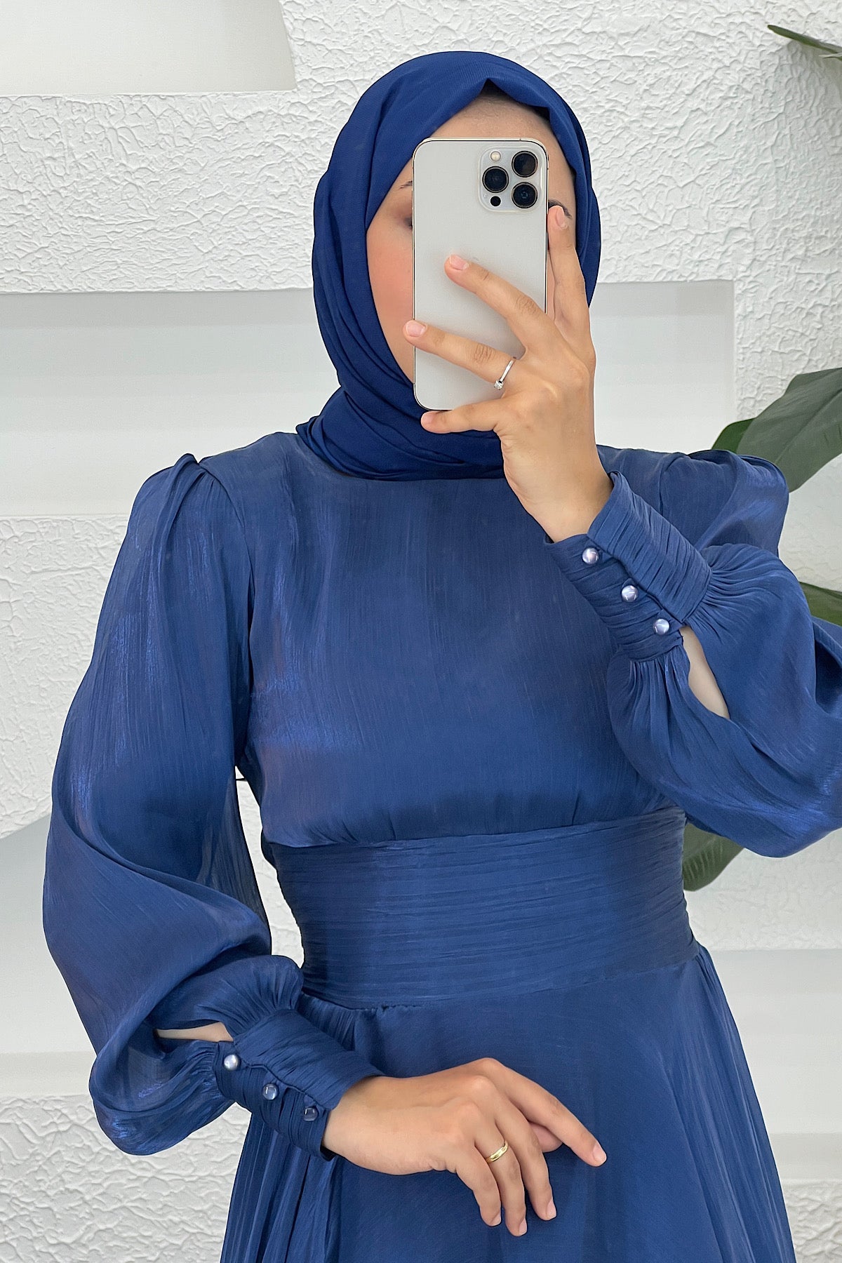 Marly Beli Piliseli Abiye Lacivert 3066-LACIVERT
