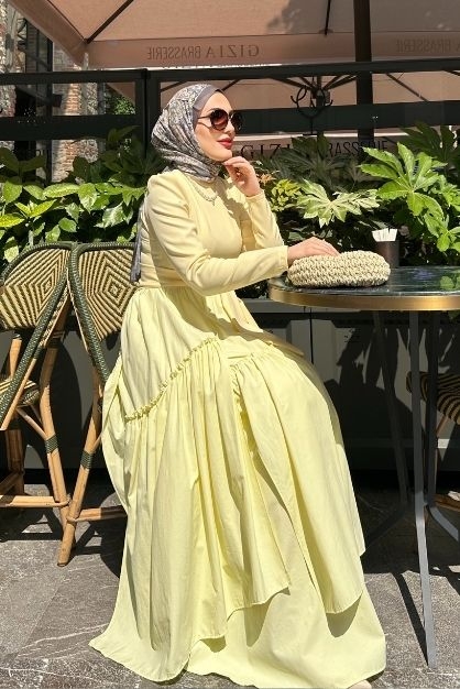 Amor elbise - Sarı - Modam Afra (1)