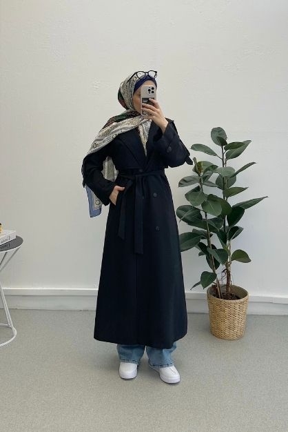 Apoletli Trençkot Siyah - 2
