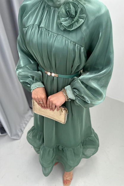 Modam Afra - Arya Abiye Elbise-Yeşil