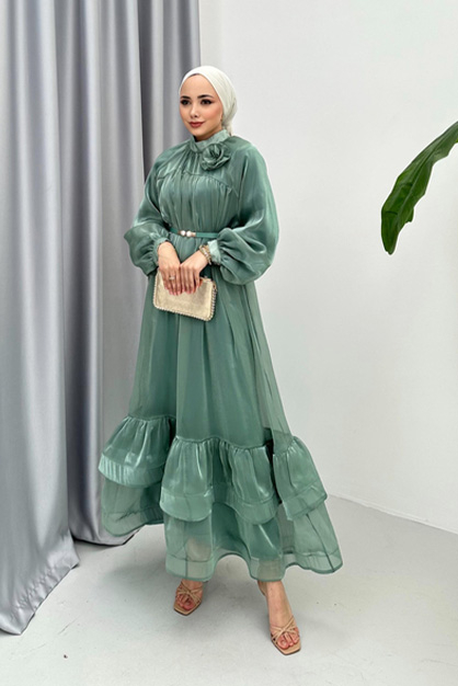 Modam Afra - Arya Abiye Elbise-Yeşil (1)