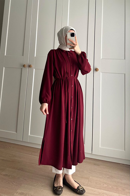Bety Krep Tunik Bordo - 1