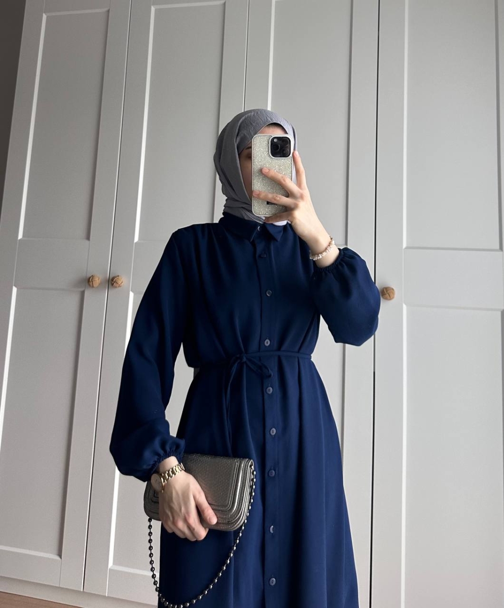 Bety Krep Tunik Lacivert - 3