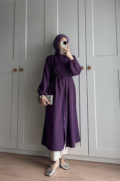 Bety Krep Tunik Mor - 1