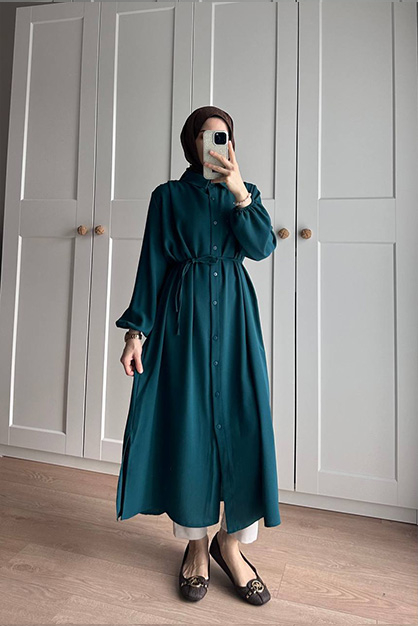 Bety Krep Tunik Petrol - 1