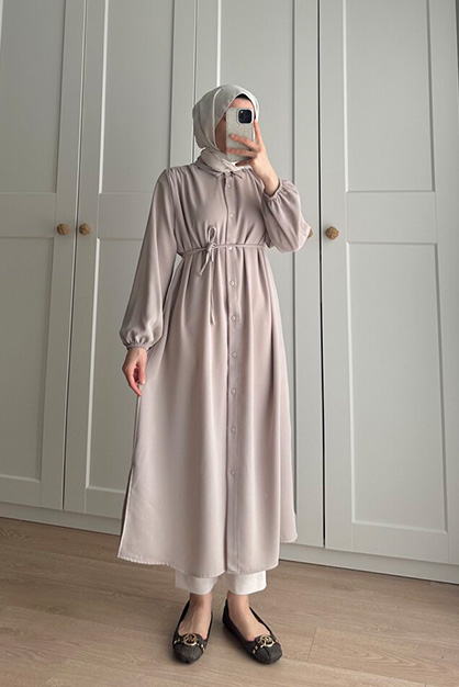 Bety Krep Tunik Bej - 1