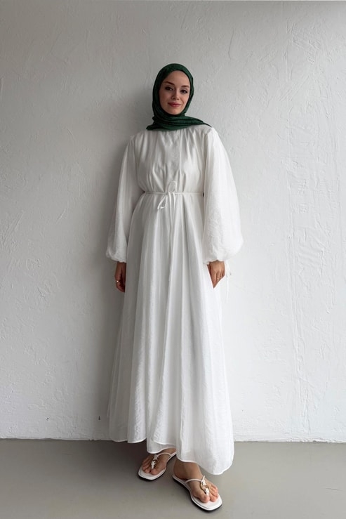 Beyaz Jasmine Elbise - 4