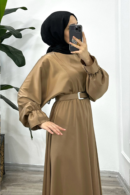 Modam Afra - Biray Abiye Elbise-Karemel (1)