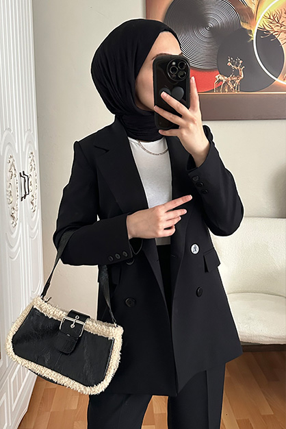 Modam Afra - Blazer Ceketli Takım-Siyah
