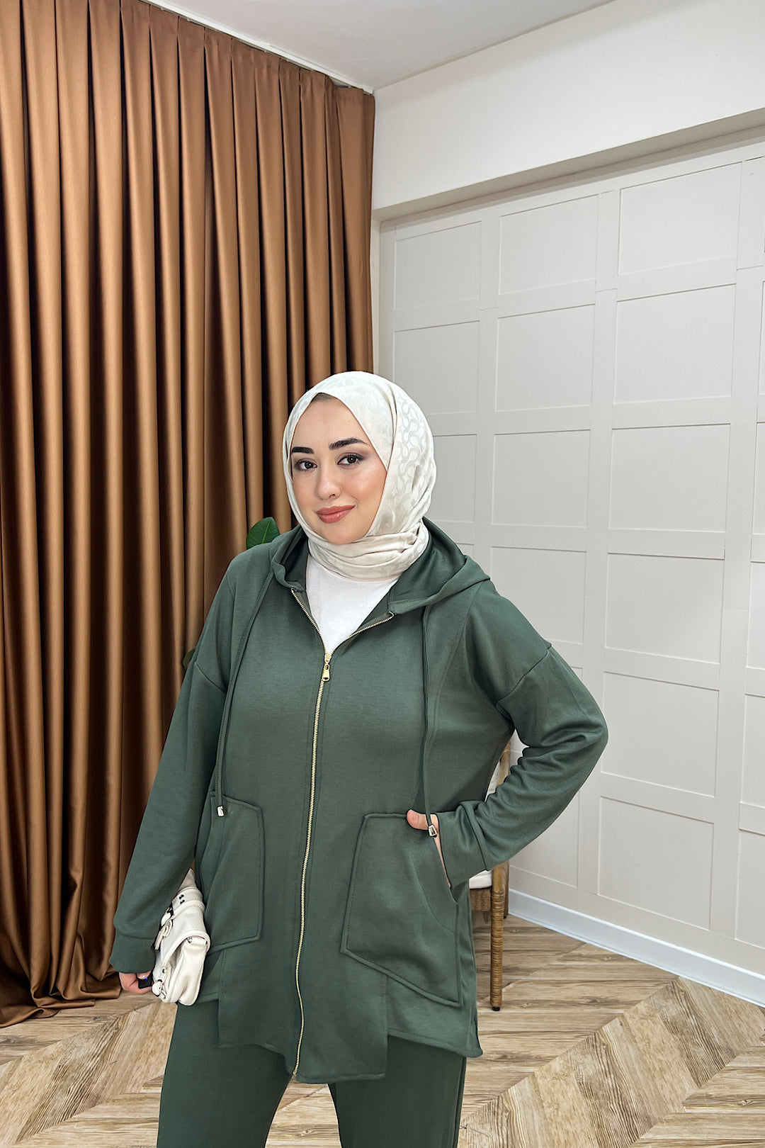 Vedra Fermuarlı İkili Takım Yeşil 3143-YESIL