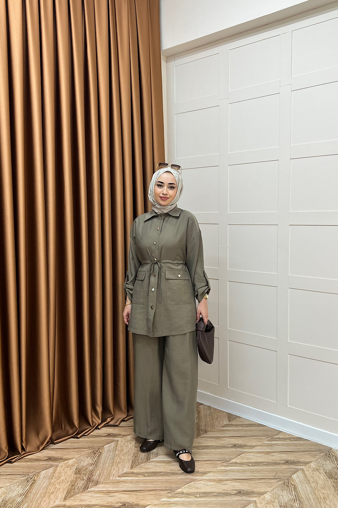 Aria Belden Bağlamalı İkili Takım Haki 3184-HAKI