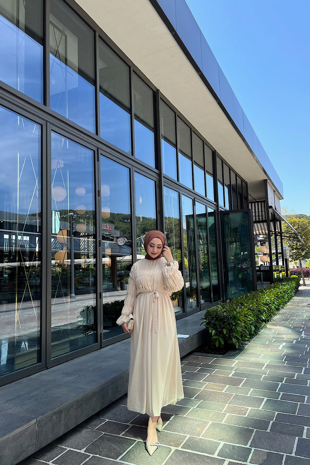 Paria Şifon Elbise Taş 5111-TAS